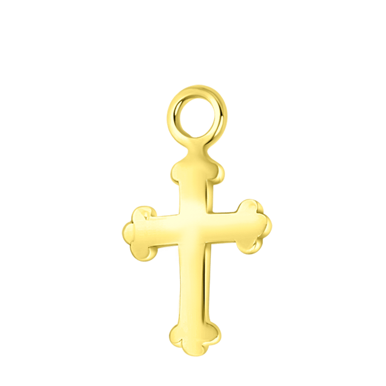 Zilveren oorbelhanger gold kruis Mix&Match