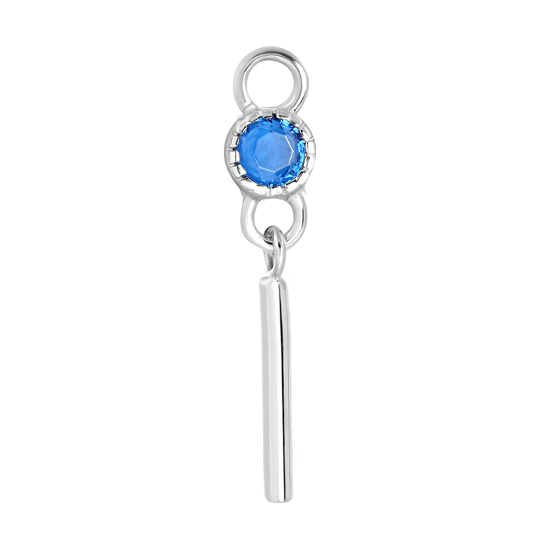 Zilveren oorbelhanger geboortesteen Mix&Match