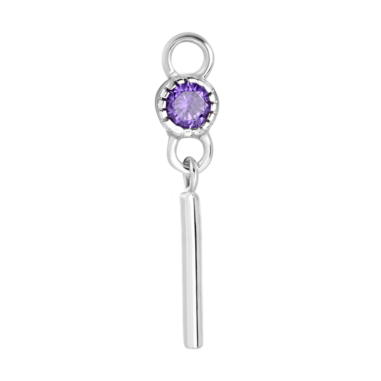 Zilveren oorbelhanger geboortesteen Mix&Match