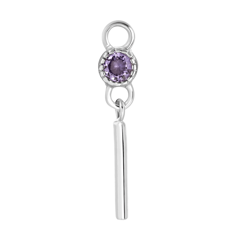 Zilveren oorbelhanger geboortesteen Mix&Match