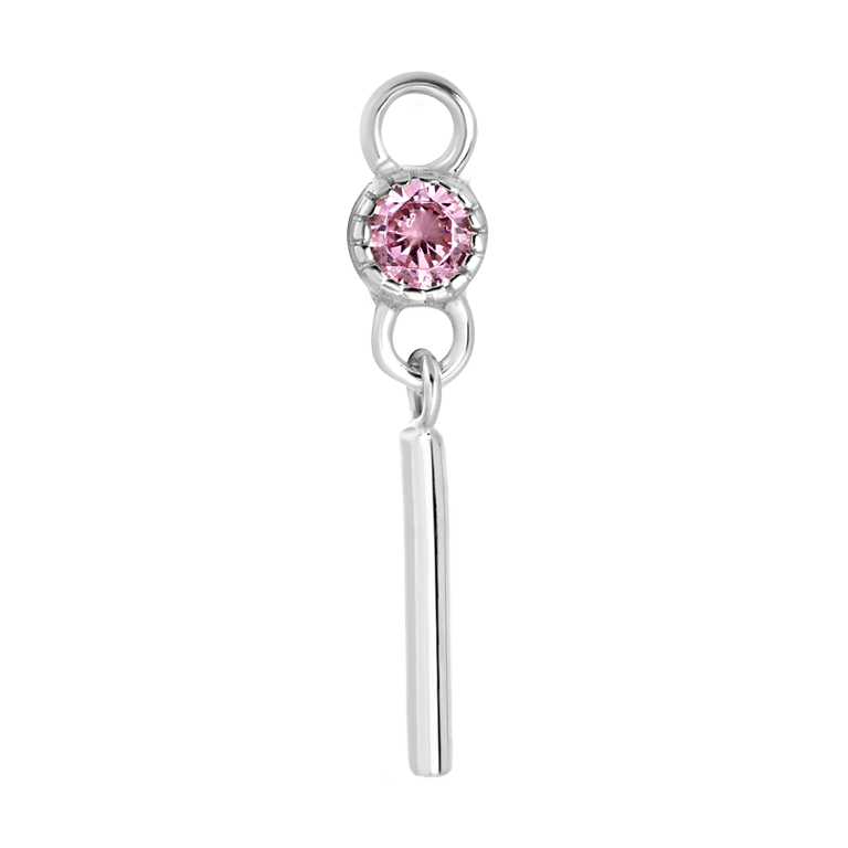 Zilveren oorbelhanger geboortesteen Mix&Match