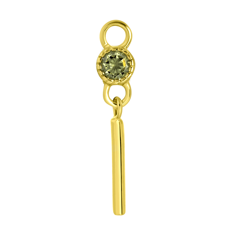 Zilveren oorbelhanger gold geboortesteen Mix&Match