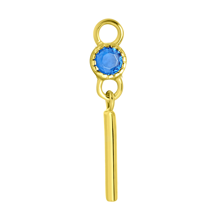 Zilveren goldplated oorbelhanger met geboortesteen voor dames