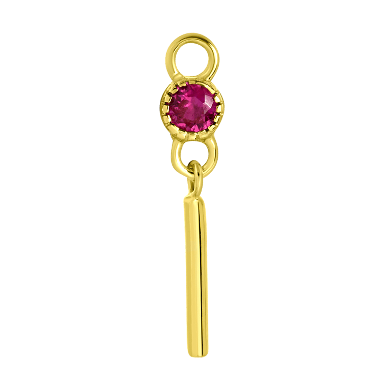 Zilveren oorbelhanger gold geboortesteen Mix&Match