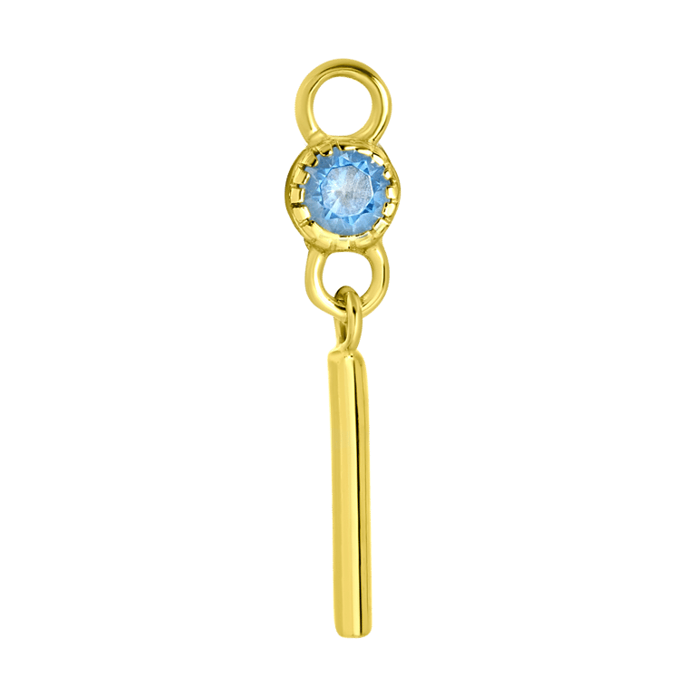 Zilveren oorbelhanger gold geboortesteen Mix&Match