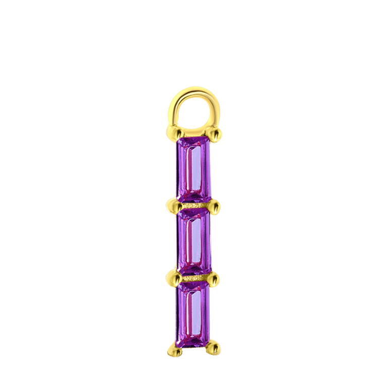 Zilveren oorbelhanger gold geboortesteen Mix&Match