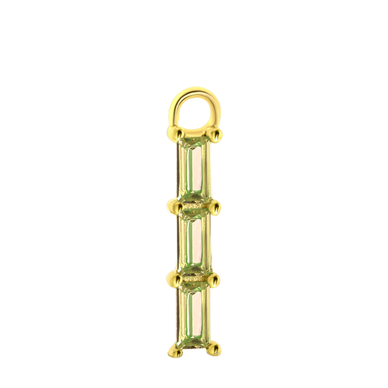 Zilveren goldplated oorbelhanger met geboortesteen voor dames