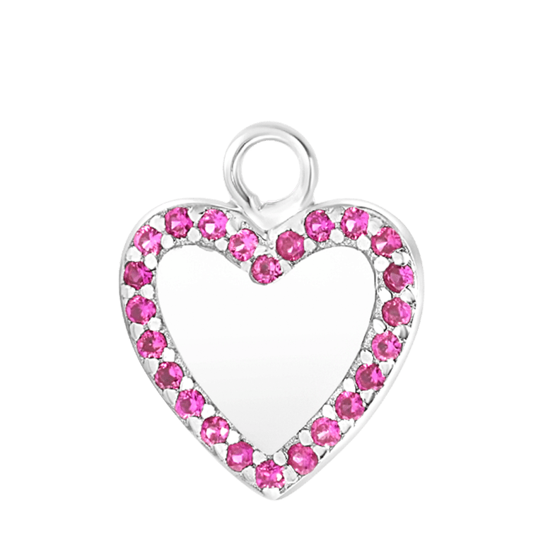 Zilveren oorbelhanger hart zirkonia Mix&Match