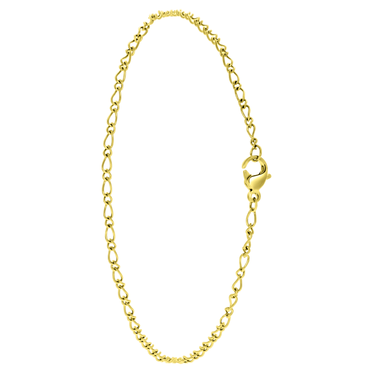 Gerecycled stalen goldplated enkelband fantasieschakel