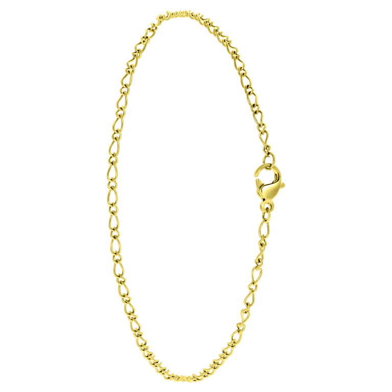 Gerecycleerd stalen goldplated enkelband fantasieschakel
