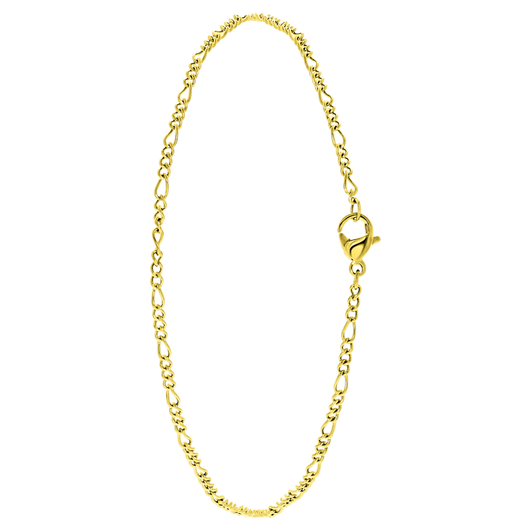 Stalen goldplated enkelbandje voor dames