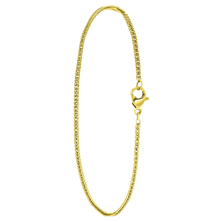 Stalen goldplated enkelbandje voor dames