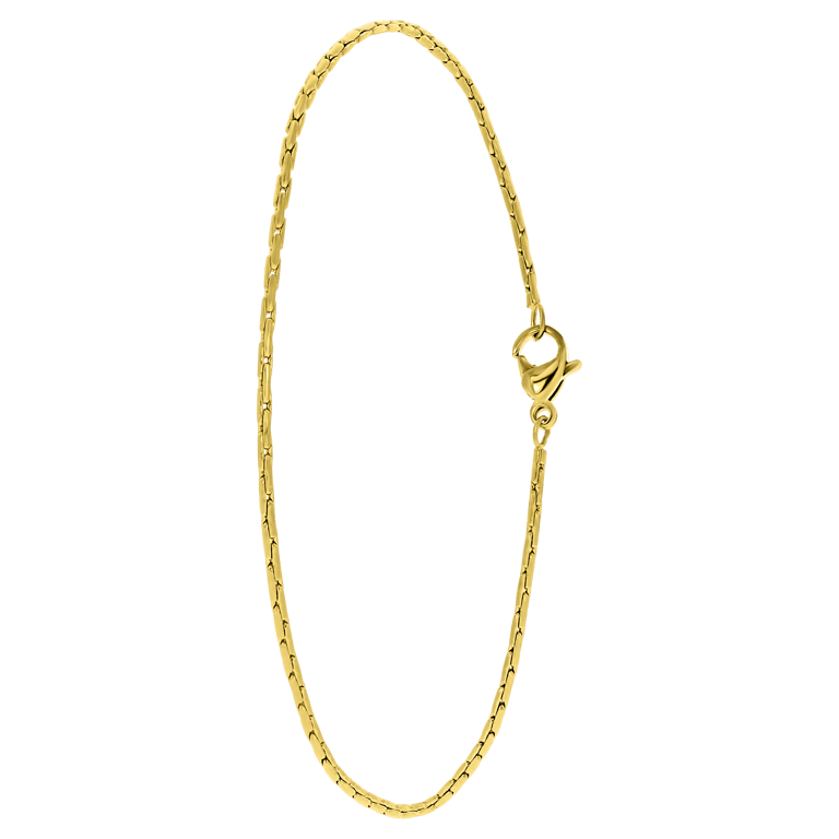 Gerecycled stalen goldplated enkelband cardano