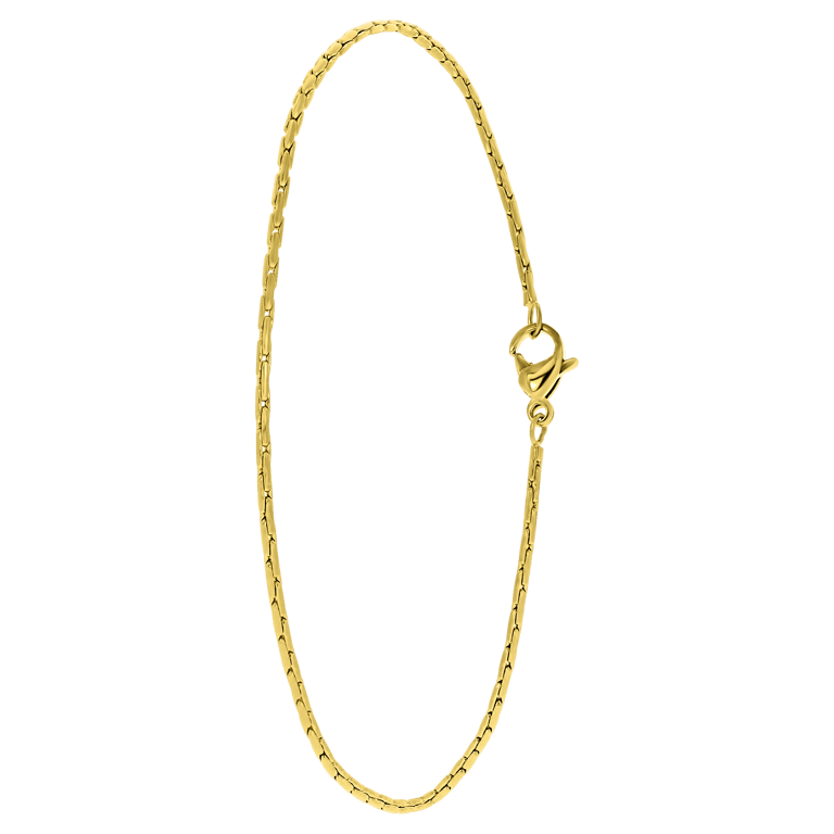 Gerecycleerd stalen goldplated enkelband cardano