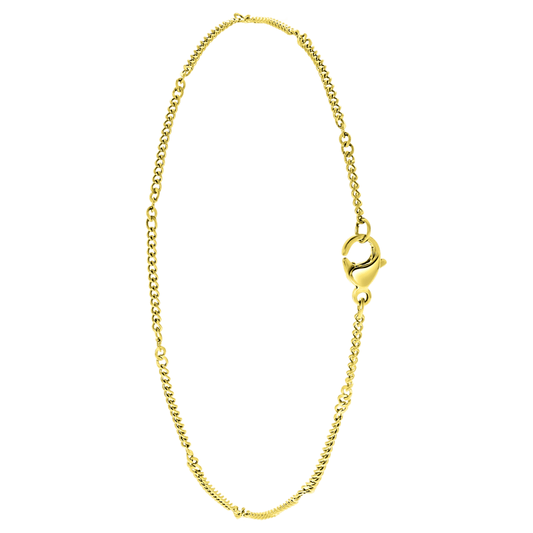 Gerecycleerd stalen goldplated enkelband gourmetschakel
