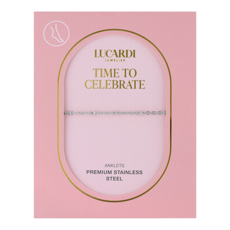 Gerecycleerd stainless steel enkelband saturn