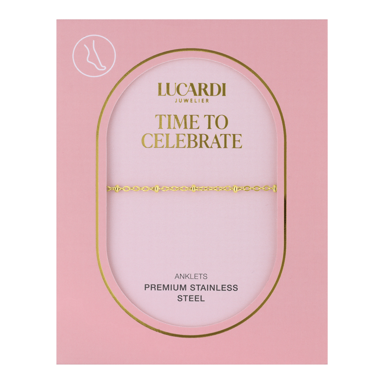 Gerecycleerd stainless steel goldplated enkelband saturn