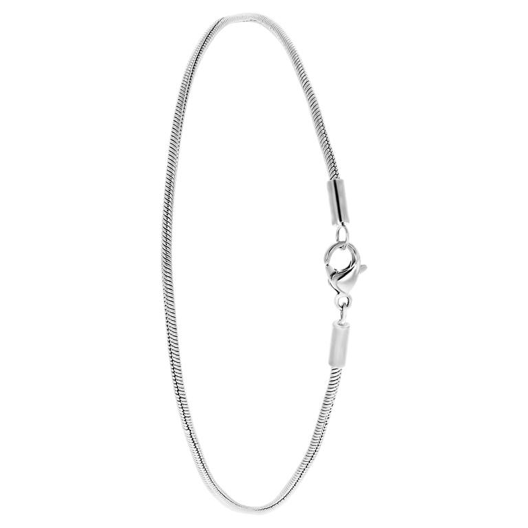 Gerecycleerd stainless steel enkelband cobra