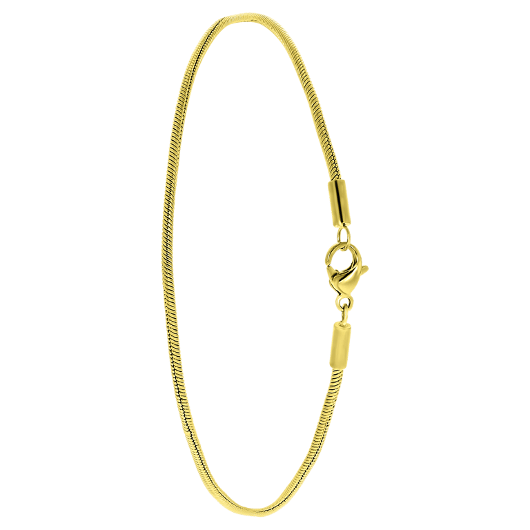 Gerecycleerd stainless steel enkelband cobra