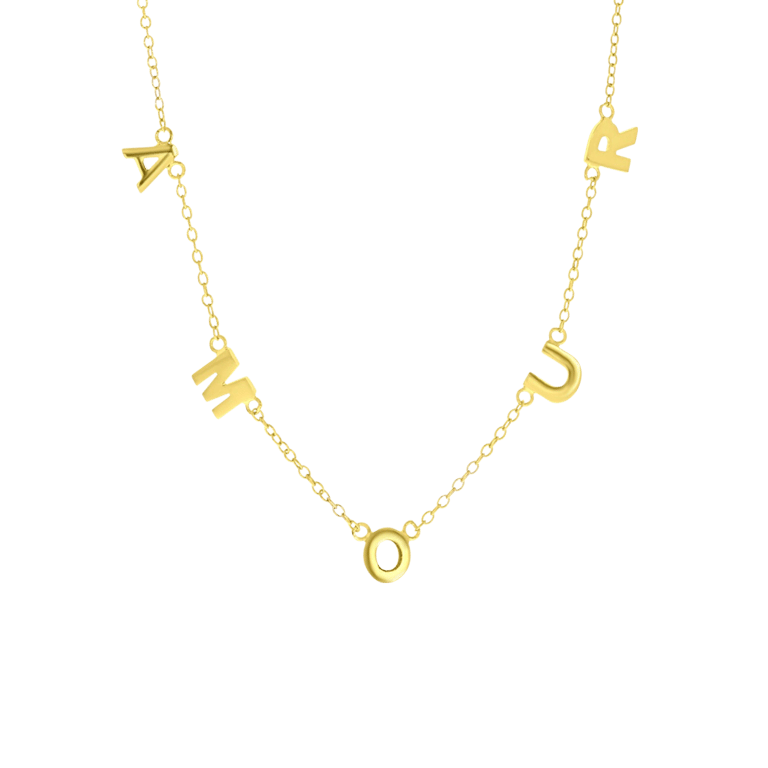Zilveren ketting goldplated AMOUR