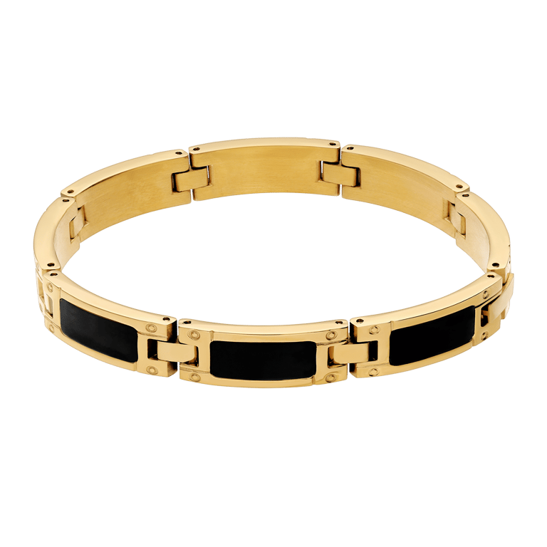 Stainless steel goldplated herenschakelarmband