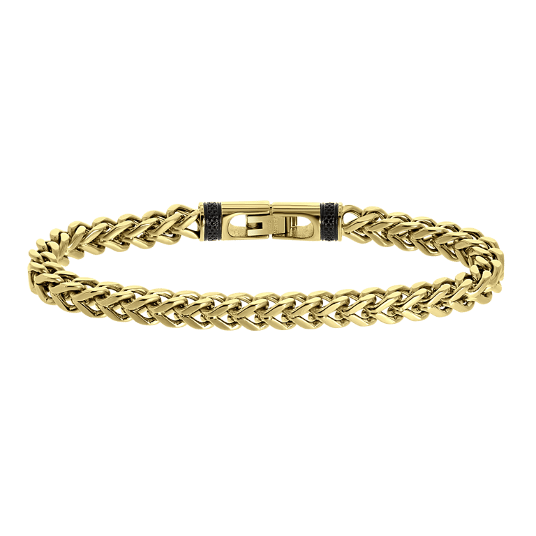 Stainless steel goldplated herenschakelarmband