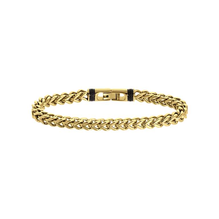 Stalen goldplated herenschakelarmband
