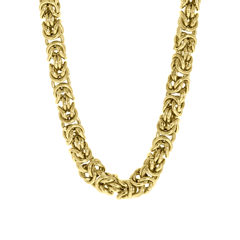 Stalen goldplated herenschakelketting
