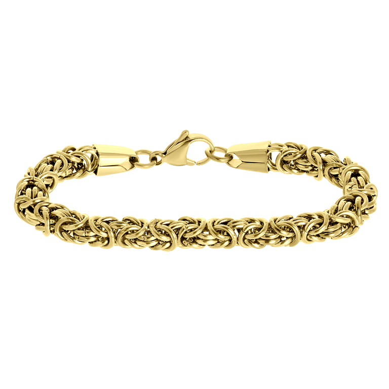 Stainless steel goldplated herenschakelarmband