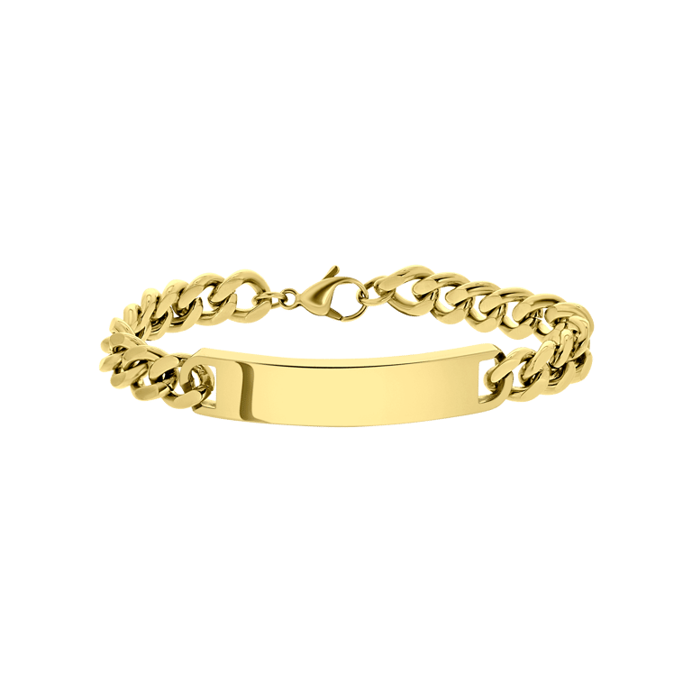 Gerecycled stalen goldplated heren plaatarmband