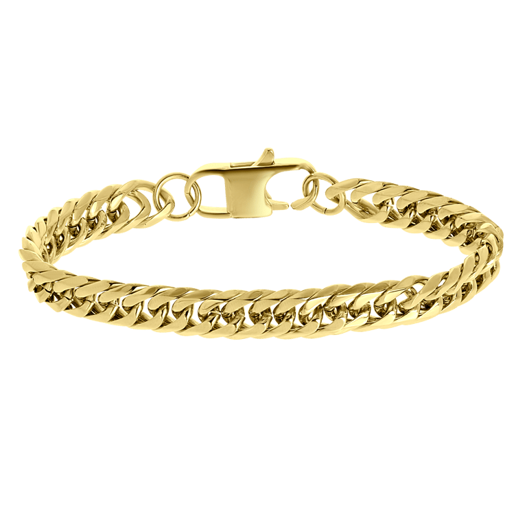 Stainless steel goldplated herenschakelarmband