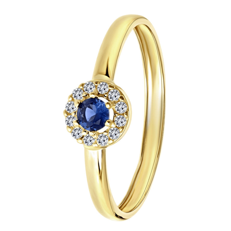 9 karaat ring met wit&blauwe zirkonia