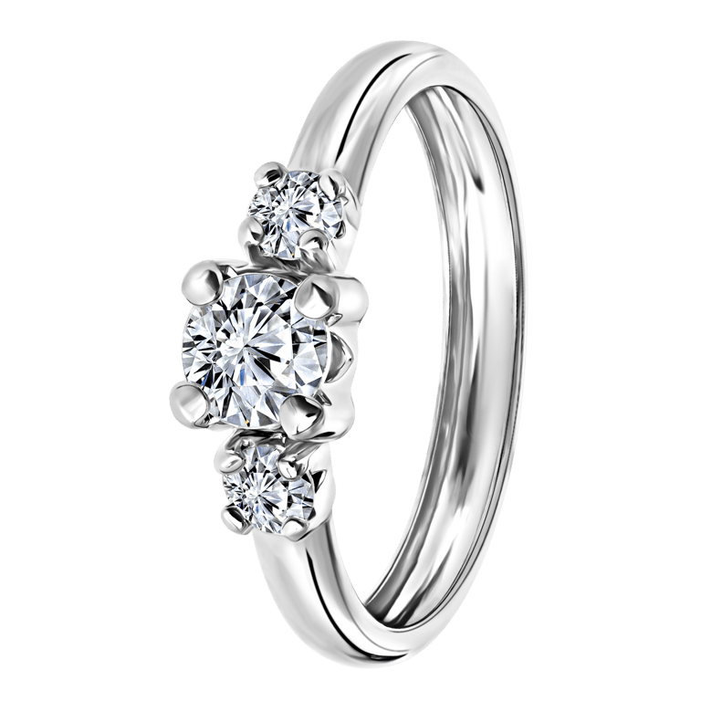 9 Karaat ring met 3 zirkonia stenen