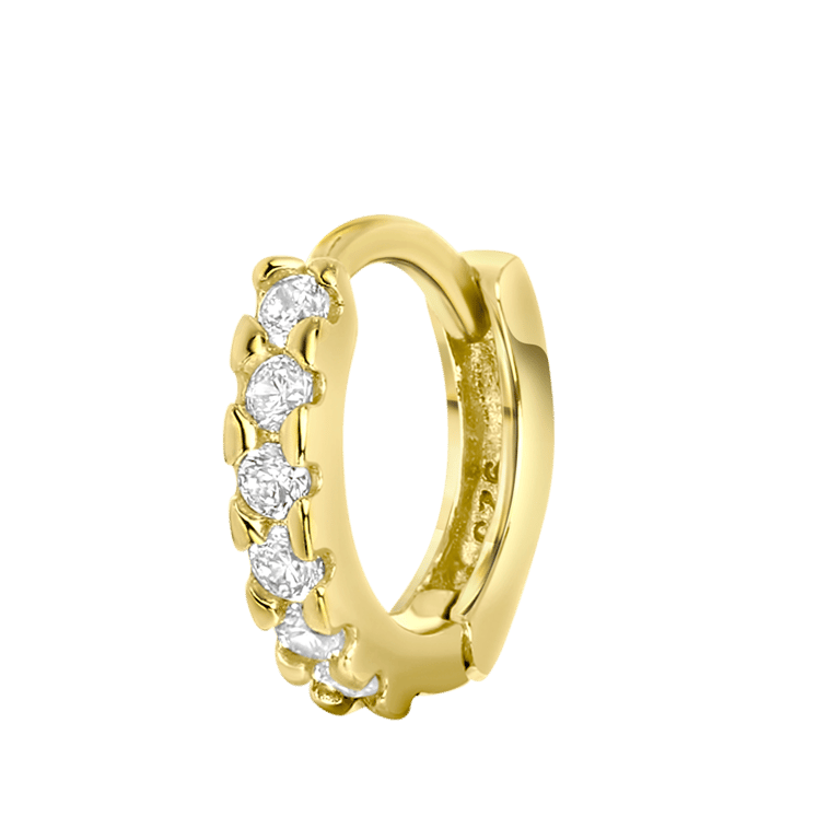 Zilveren goldplated kinderoorringen zirkonia