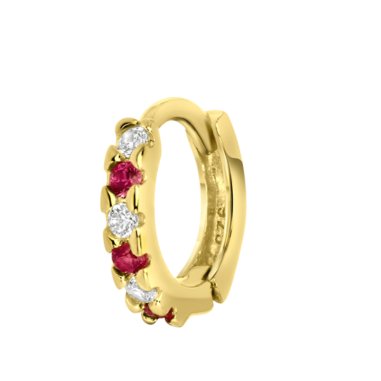 Zilveren goldplated kinderoorringen zirkonia