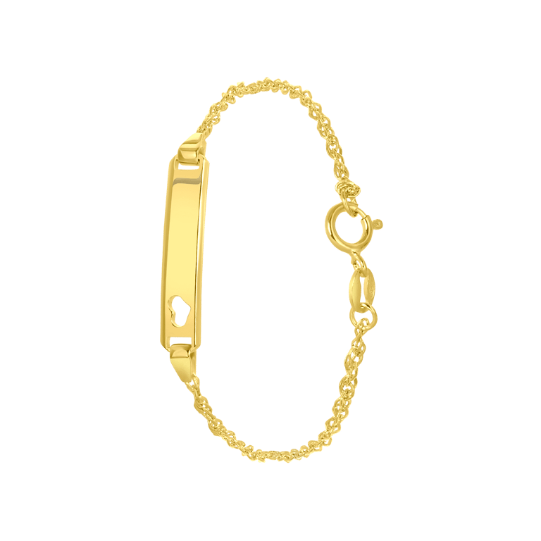 Gerecycled zilveren kinderarmband gold plaat singapore hart