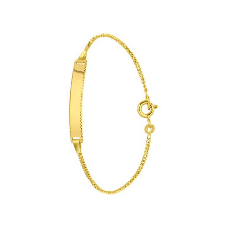 Zilveren goldplated kinderplaatarmband