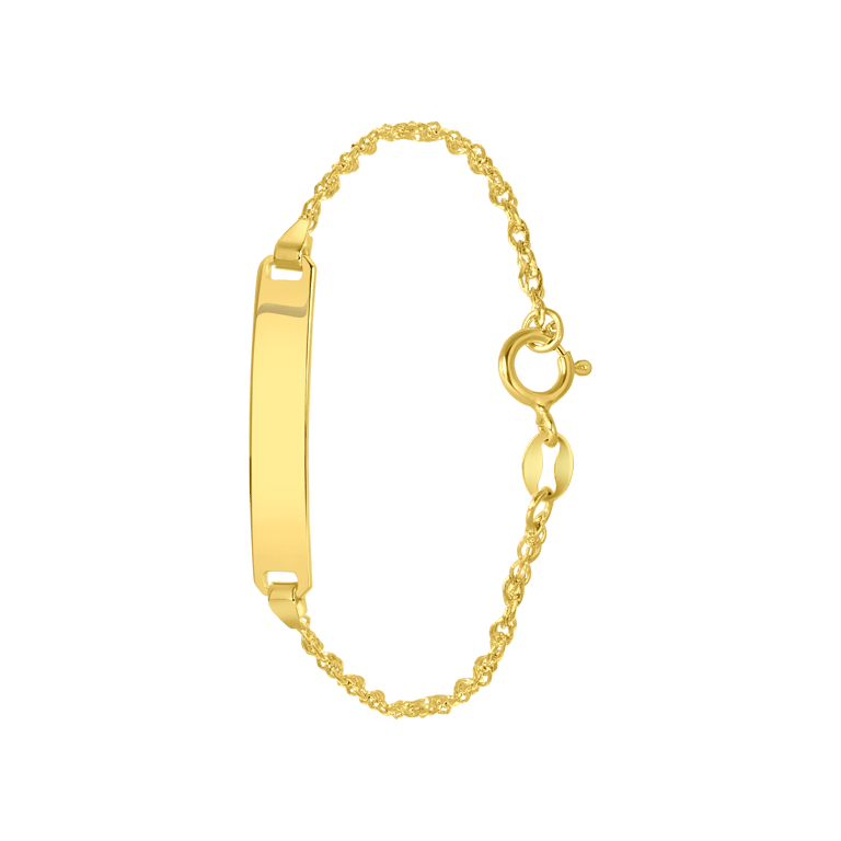Zilveren goldplated kinderplaatarmband