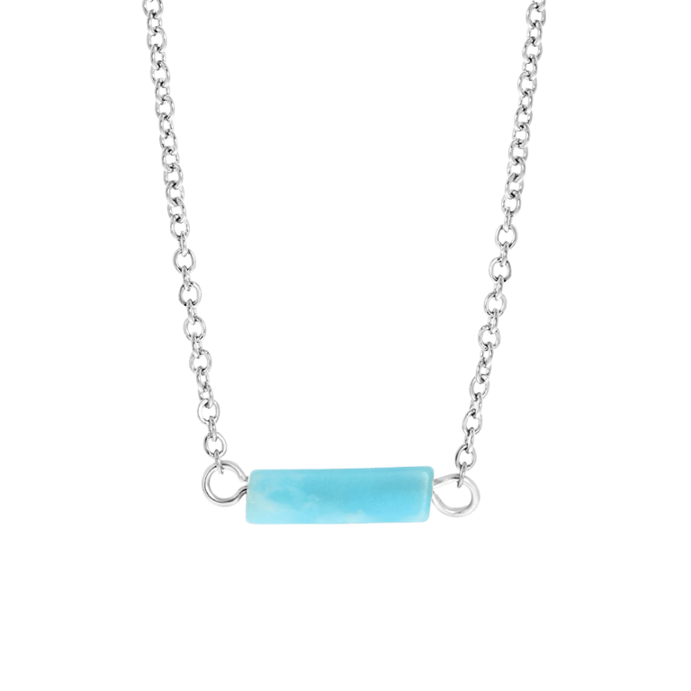 LuLu Jewels aquamarine stalen ketting voor dames