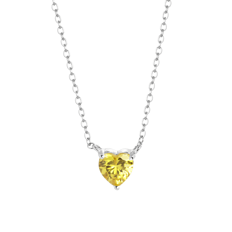 Halskette, 925 Silber, Love-Month-Stone, Herz