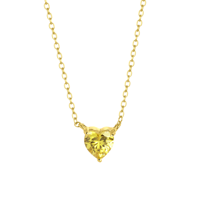 Halskette, 925 Silber, vergoldet, Love-Month-Stone, Herz