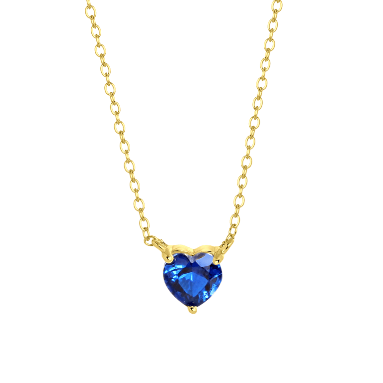 Zilveren goldplated ketting Love month stones hart