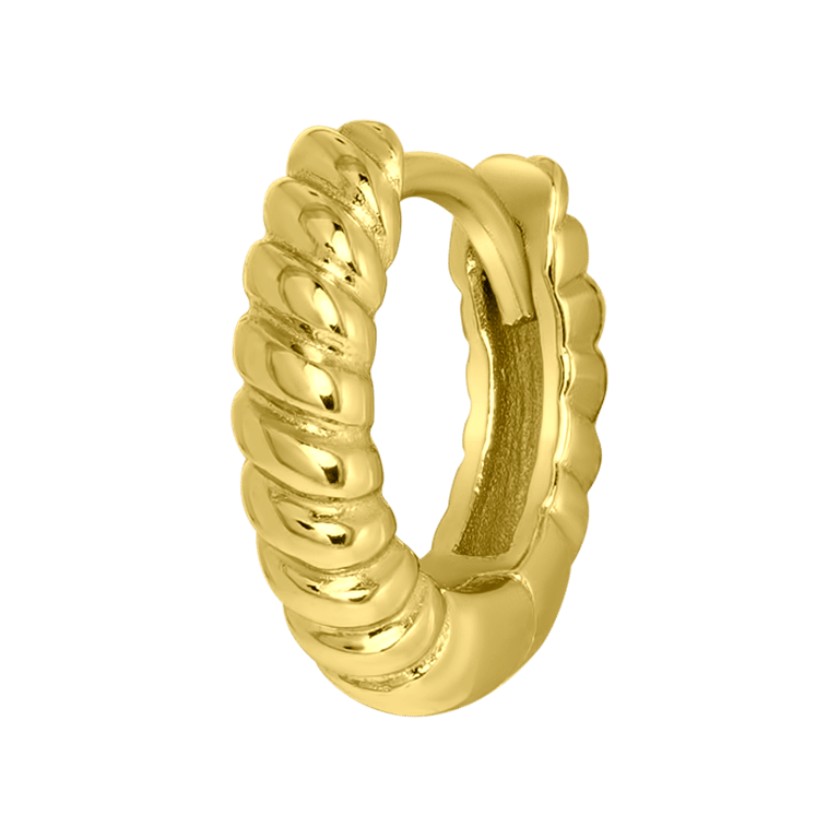 Zilveren goldplated helixpiercing twist voor dames