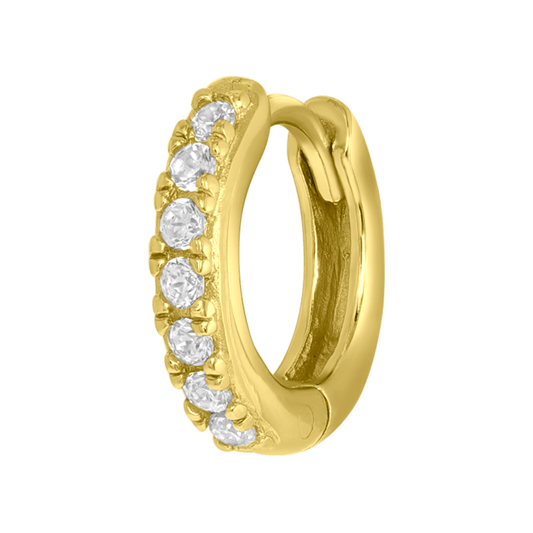 Zilveren gold helixpiercing zirkonia