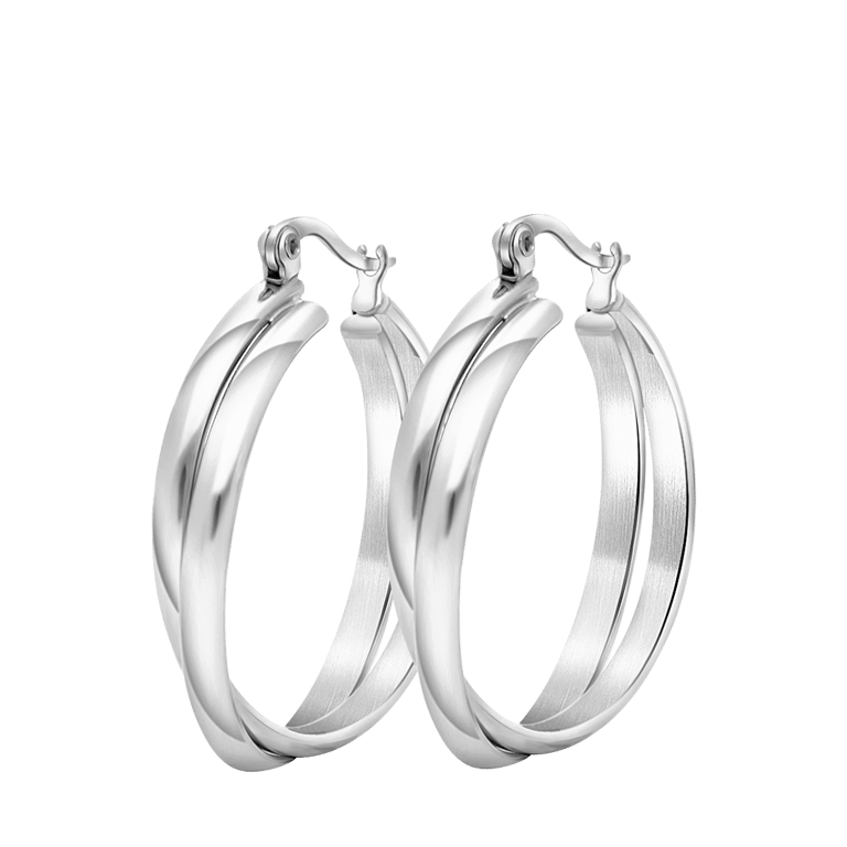 Camille gerecycled stainless steel oorringen voor dames