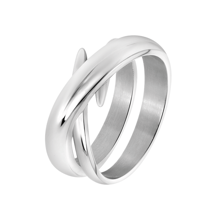 Gerecycled stainless steel ring Vignetta