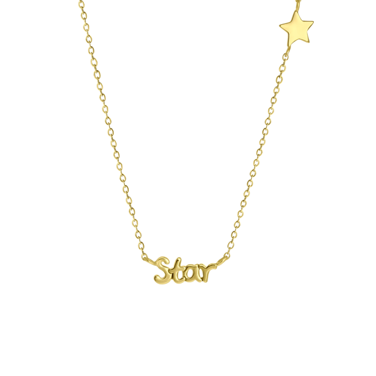 Zilveren goldplated ketting star