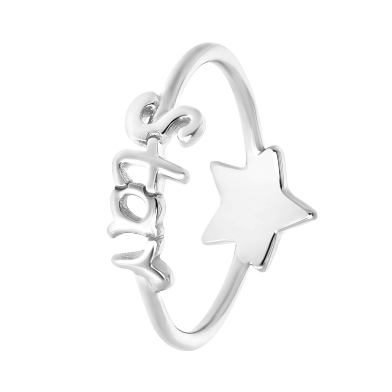 Zilveren ring star