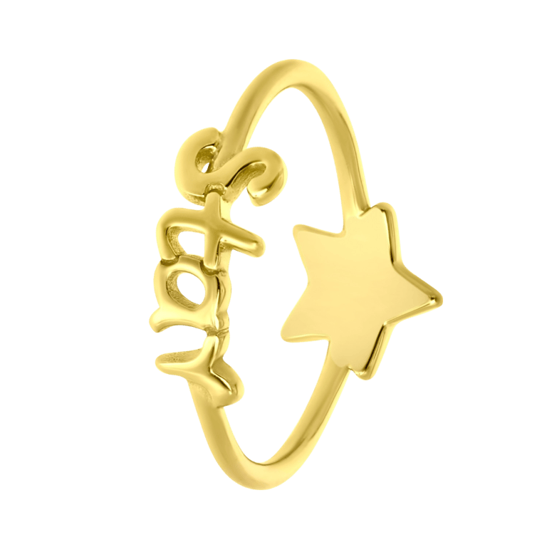 Zilveren goldplated kinderring