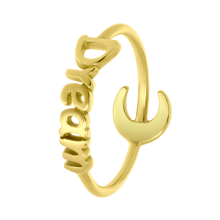 Ring, 925 Silber, vergoldet, Moon-Dream